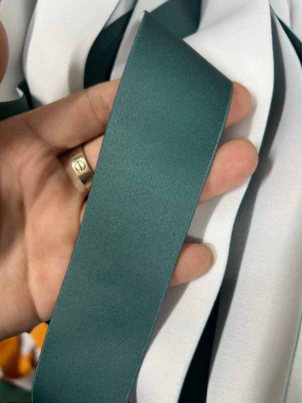 Elastic band dark teal color ribbon logo straps oem without logo04