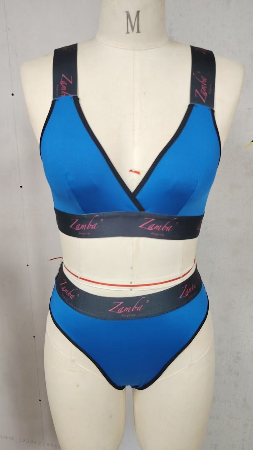 ZAMBA Lingerie® Women’s Sports Bra Set Combo – Style Blue 02