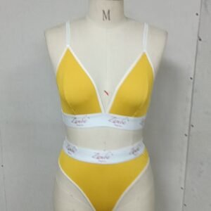 ZAMBA Lingerie® Women’s Sports Bra Set Combo – Style Gold Yellow 12-1